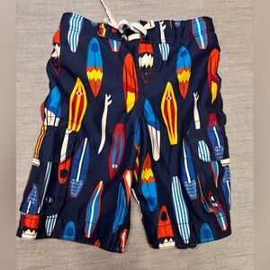 Nautical Surfboard Print Kids swim trunks